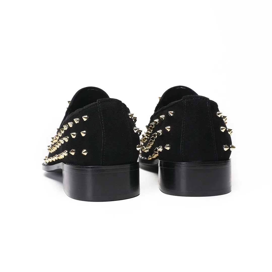 Street men's shoes 2024 new leather flat-heeled rhinestone flat-soled Doudou single shoes men's brand loafers foreign trade trendy shoes
