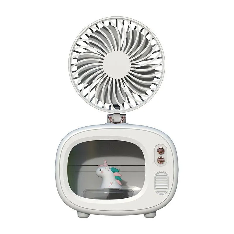 Tv Spray Fan Small Portable Rechargeable Silent
