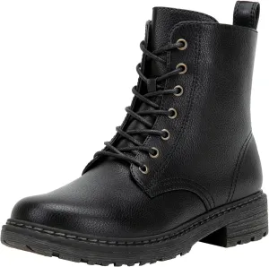 Vepose Womens Combat Ankle Boots Lace up Classic Short Low Heel Zipper 9623 Booties