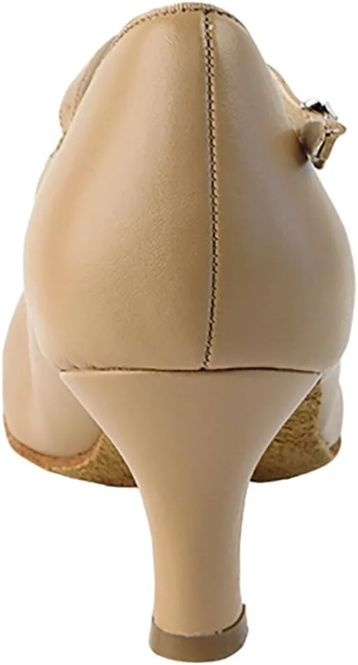 Very Fine Dance Shoes - Ladies Standard, Smooth Ballroom Dance Shoes - SERA5522-2.5-inch Heel and Foldable Brush Bundle