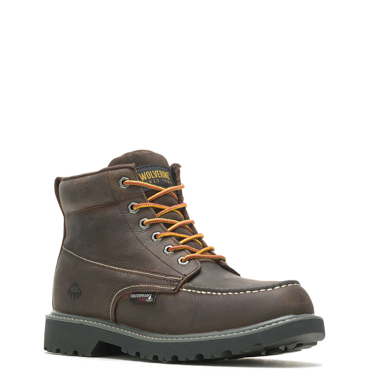 Wolverine Men's Floorhand Moc Toe 6” Work Boot - Dark Coffee (SOFT TOE)