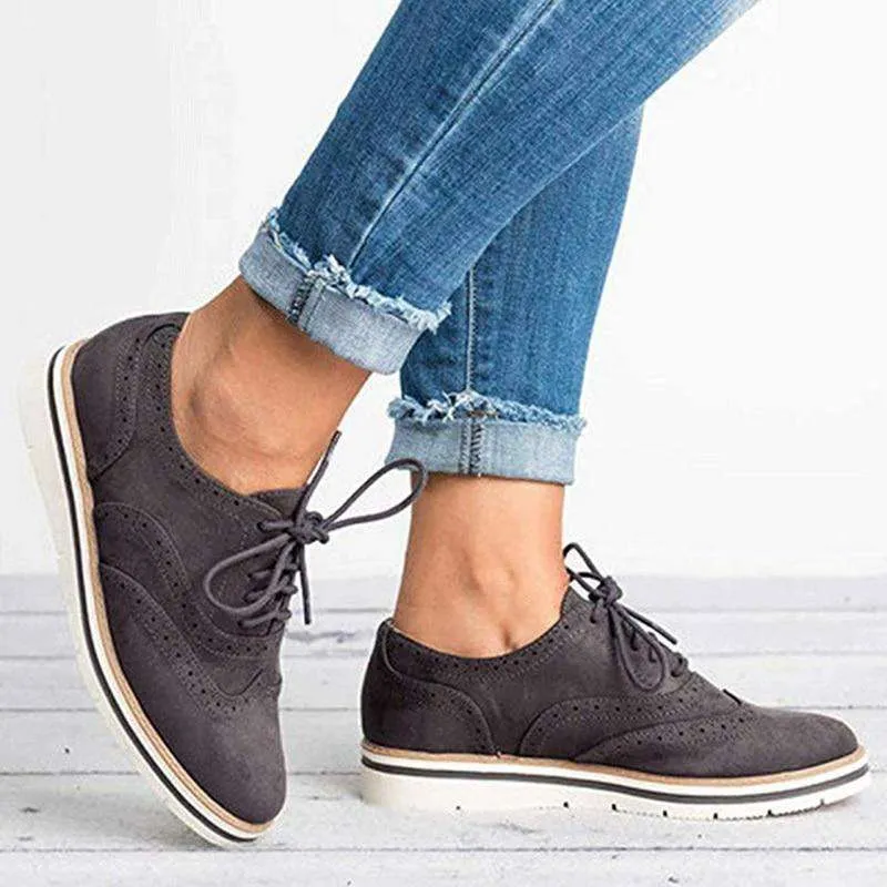 Women Casual Lace up Oxfords Flats