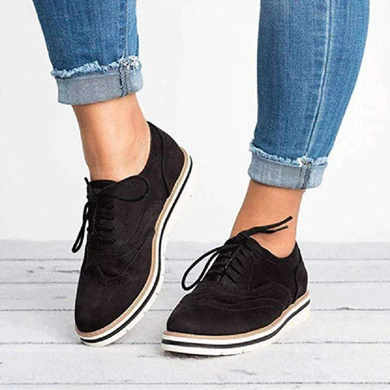 Women Casual Lace up Oxfords Flats