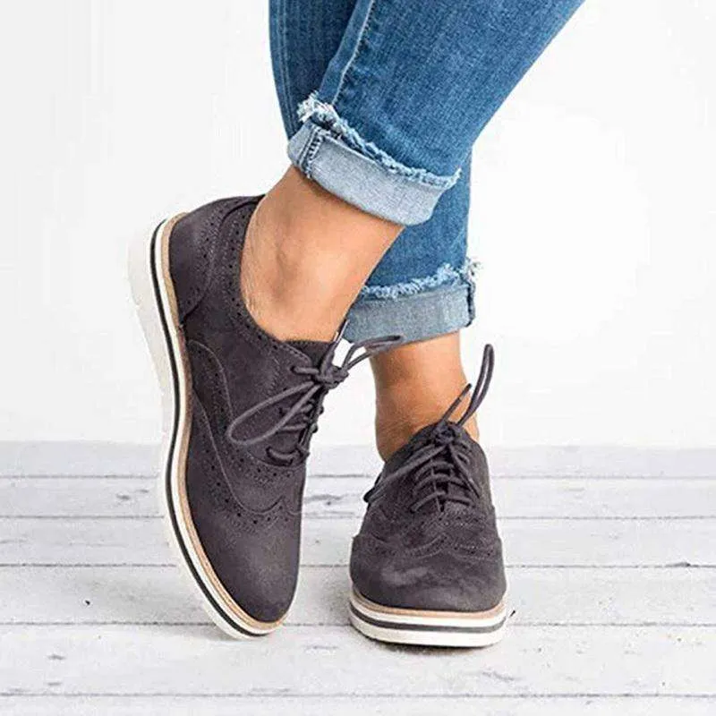 Women Casual Lace up Oxfords Flats