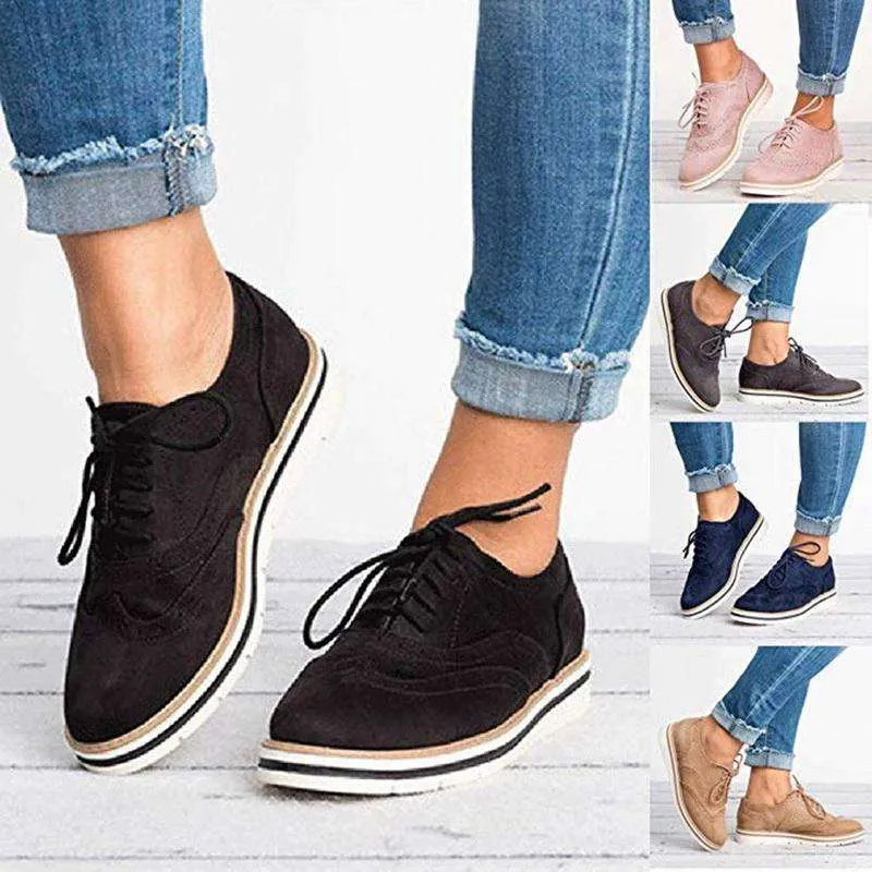 Women Casual Lace up Oxfords Flats
