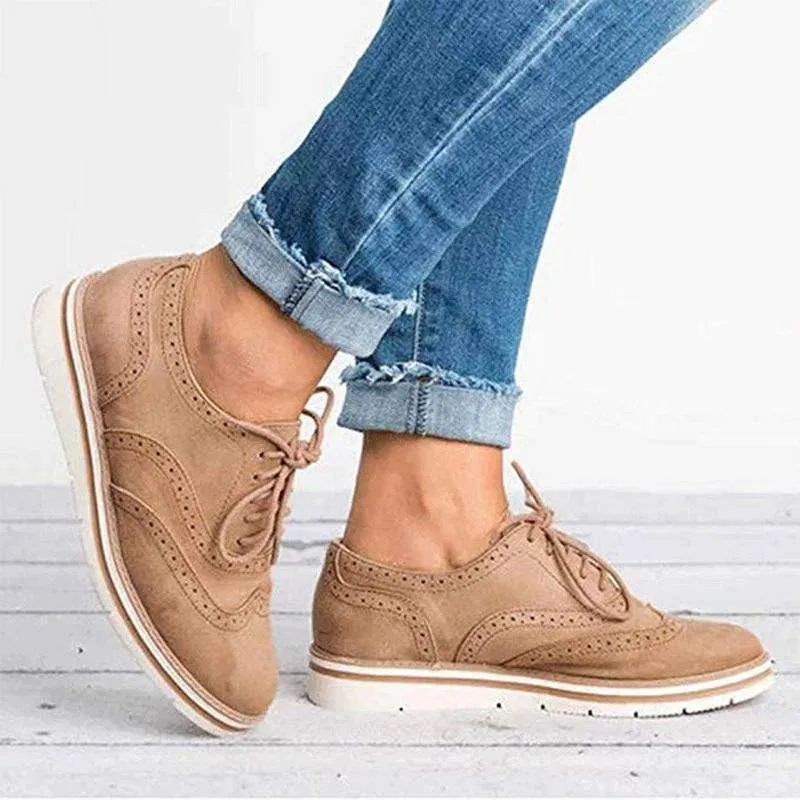 Women Casual Lace up Oxfords Flats