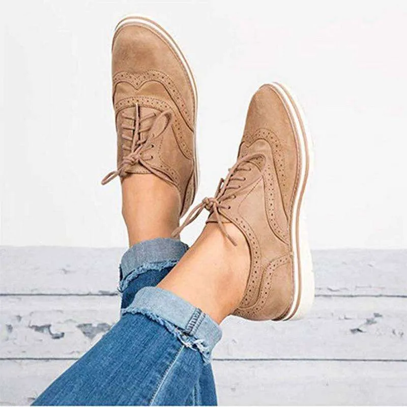 Women Casual Lace up Oxfords Flats