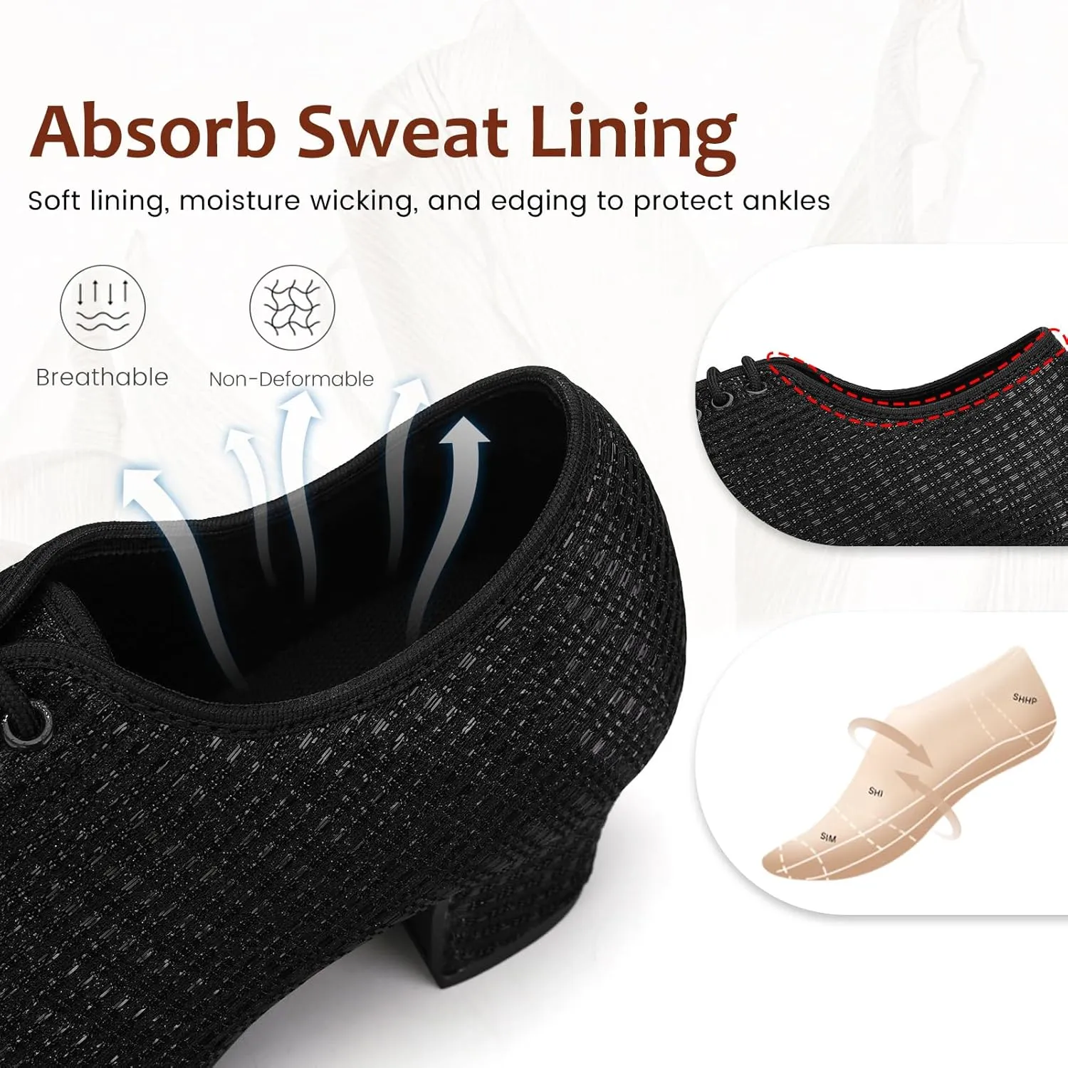 Women's Ballroom Dance Shoes Low Heel Lace up Closed Toe Salsa Teaching Professional Latin Practice Dancing Shoes,Model LHD-301-3cm Heel