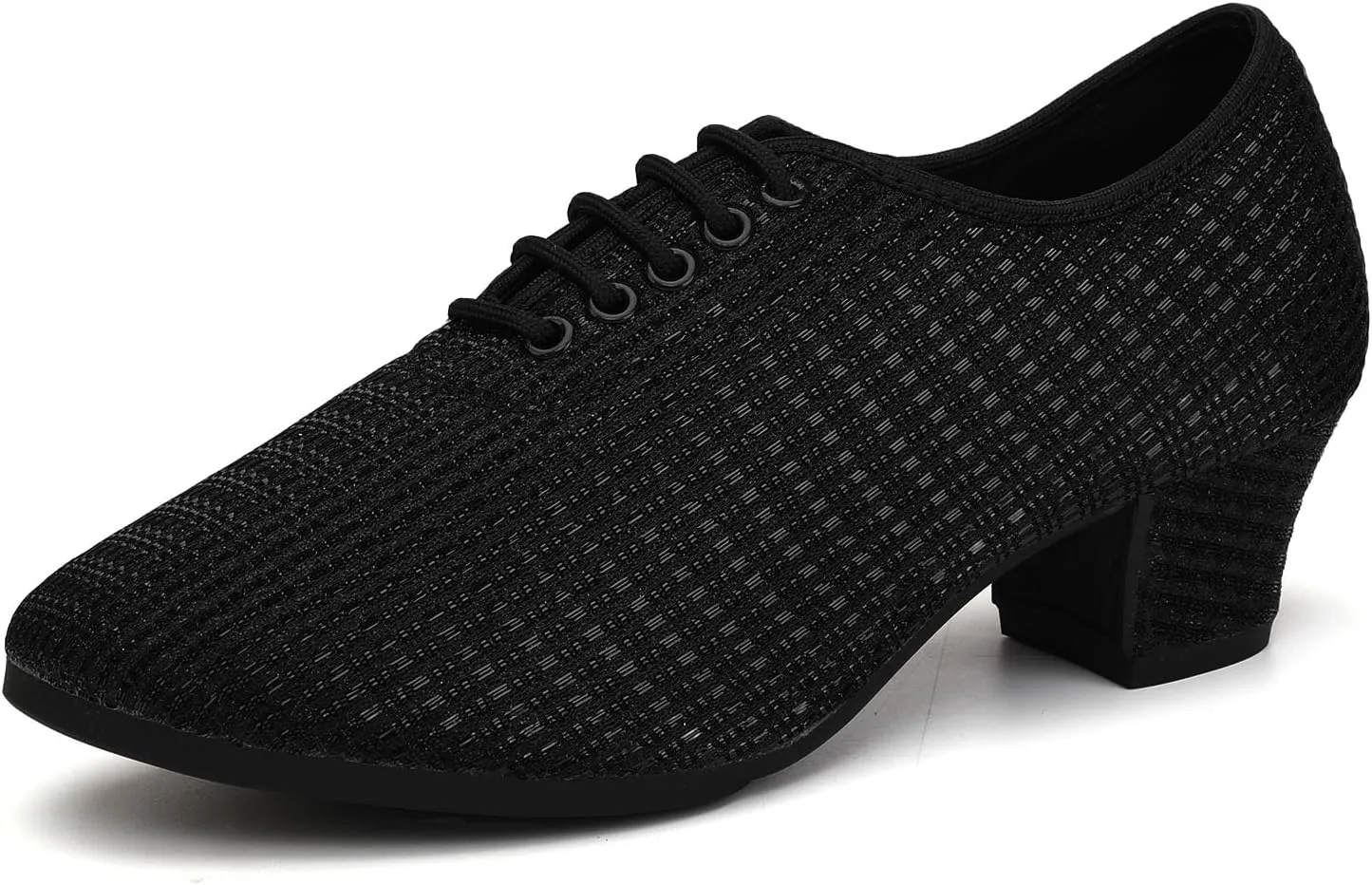 Women's Ballroom Dance Shoes Low Heel Lace up Closed Toe Salsa Teaching Professional Latin Practice Dancing Shoes,Model LHD-301-3cm Heel