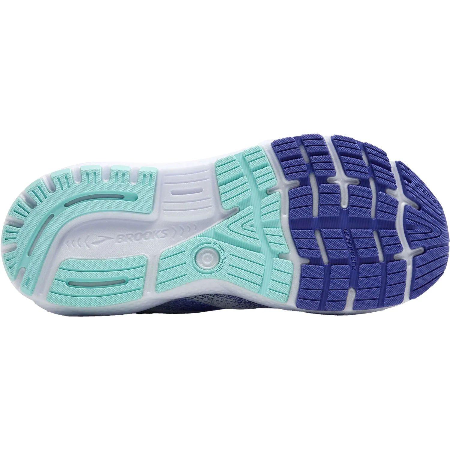 Women's Brooks Ghost 16 White/Amparo Blue/Limpet Shell Mesh