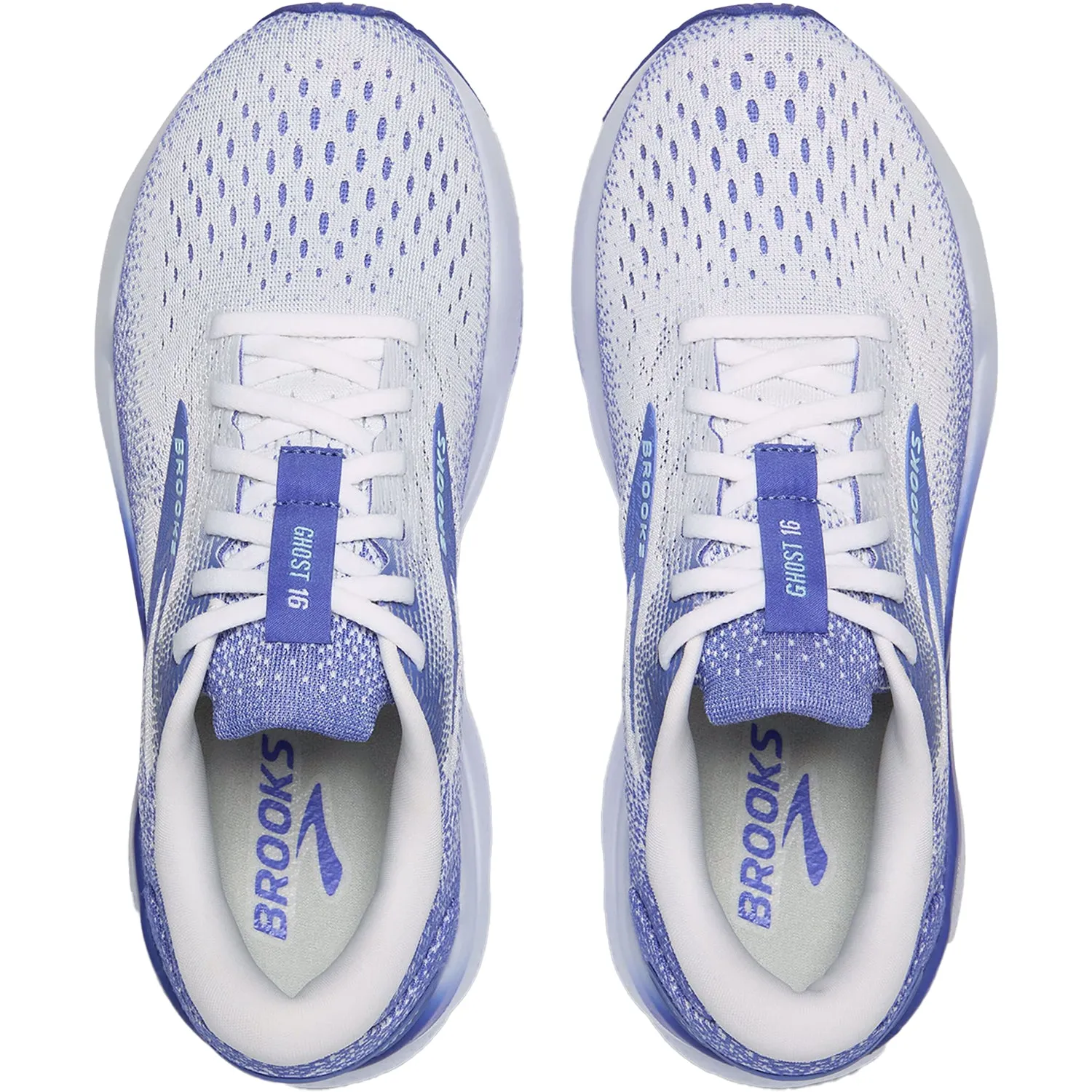Women's Brooks Ghost 16 White/Amparo Blue/Limpet Shell Mesh