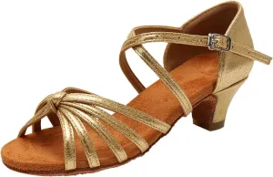 Women's Dance Shoes Ankle Strap Latin Dancing Heels Fashion Soft Sole Comfortable Ballroom Wedding Dancing (Gold, 8.5)