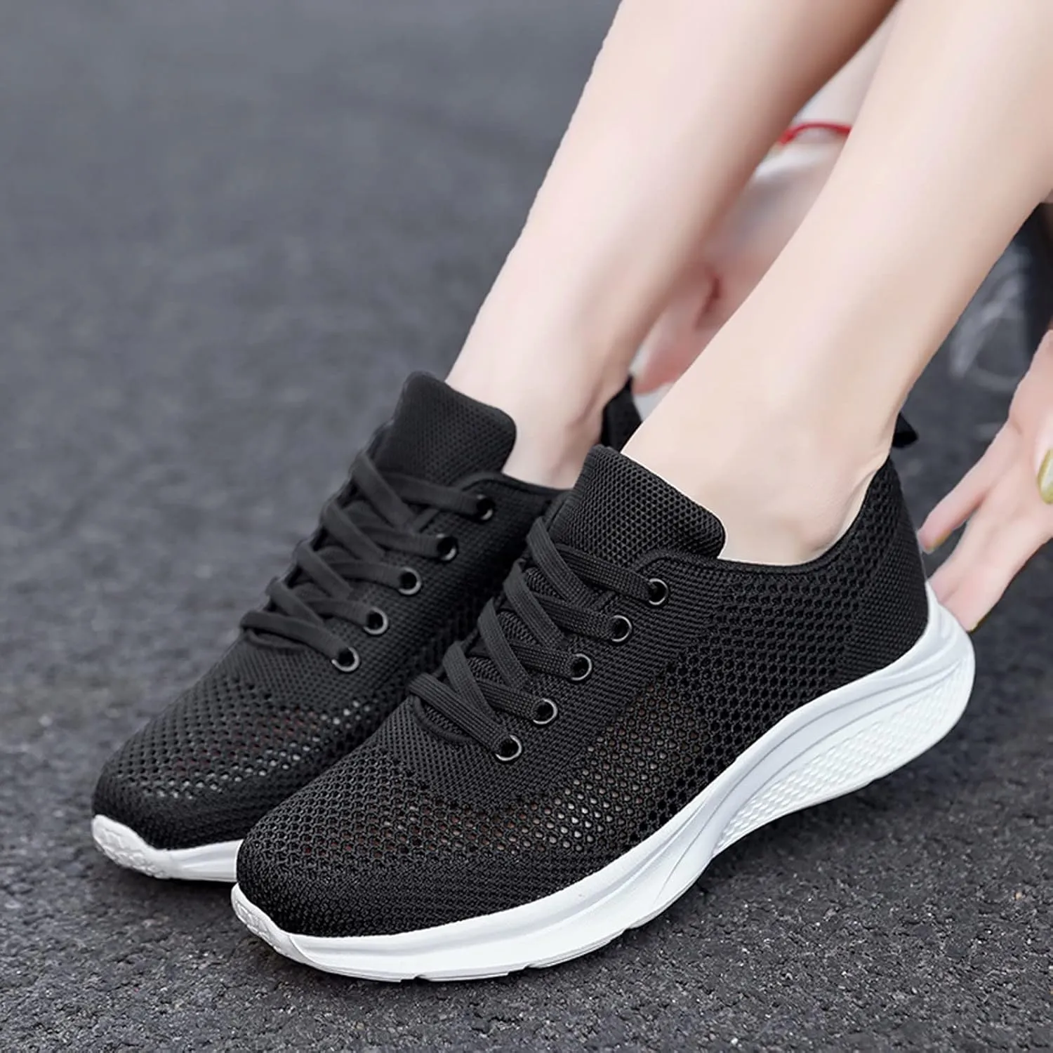 Womens Lace Up Walking Shoes Memory Foam Lightweight Comfort Running Shoes for Women Sports Casual Shoes Slip On Men Shoes Sneakers Slip On Tennis Shoe Trainers Shoe