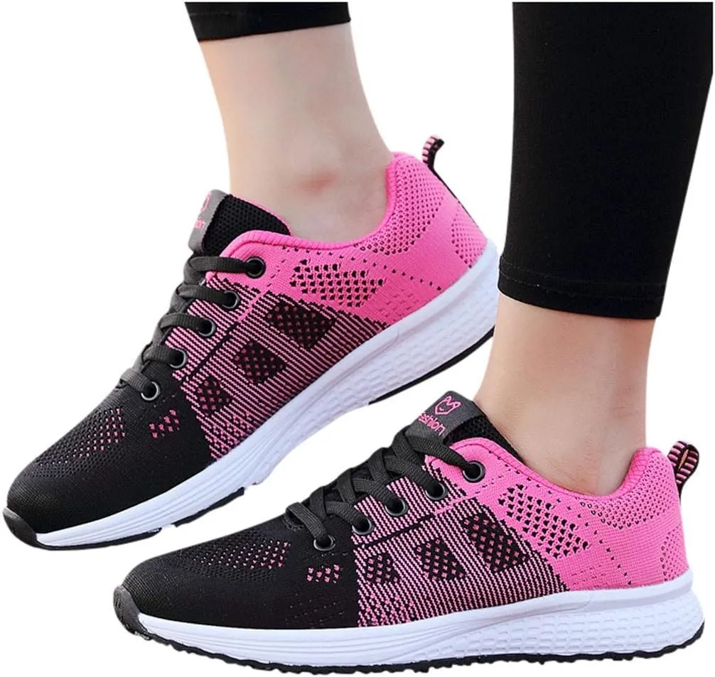 Womens Walking Shoes Lace Up Lightweight Memory Foam Cheer Running Shoes for Women Slip On Casual Dress Shoes Dress Sneakers Brown Tennis Shoe Cross Trainer Shoe