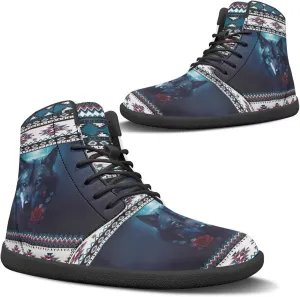 Women's Wide Toe Box Barefoot Shoes Lightweight Zero Drop Shoes Comfort High Top Casual Boots PU Leather Fashion Sneakers Size 6-13.5