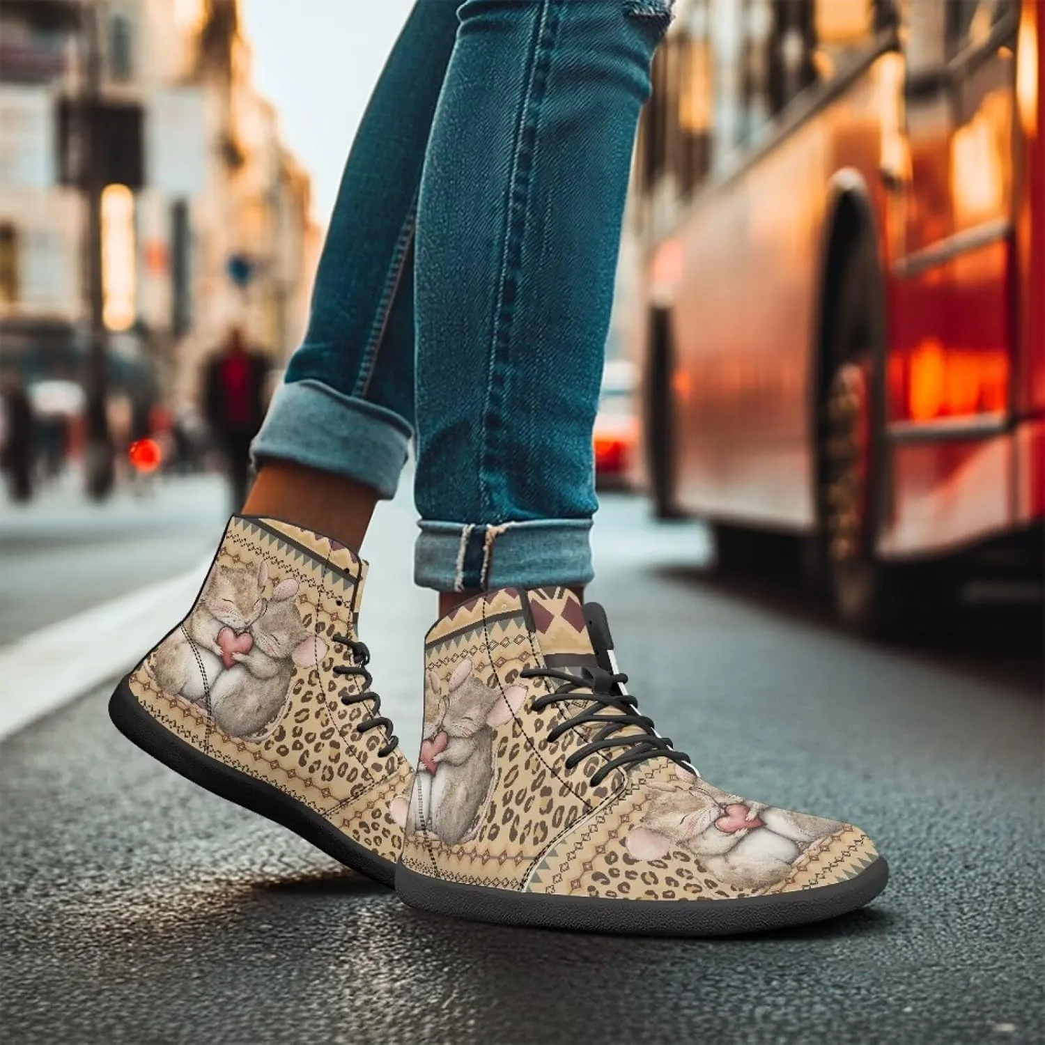 Women's Wide Toe Box Barefoot Shoes Lightweight Zero Drop Shoes Comfort High Top Casual Boots PU Leather Fashion Sneakers Size 6-13.5