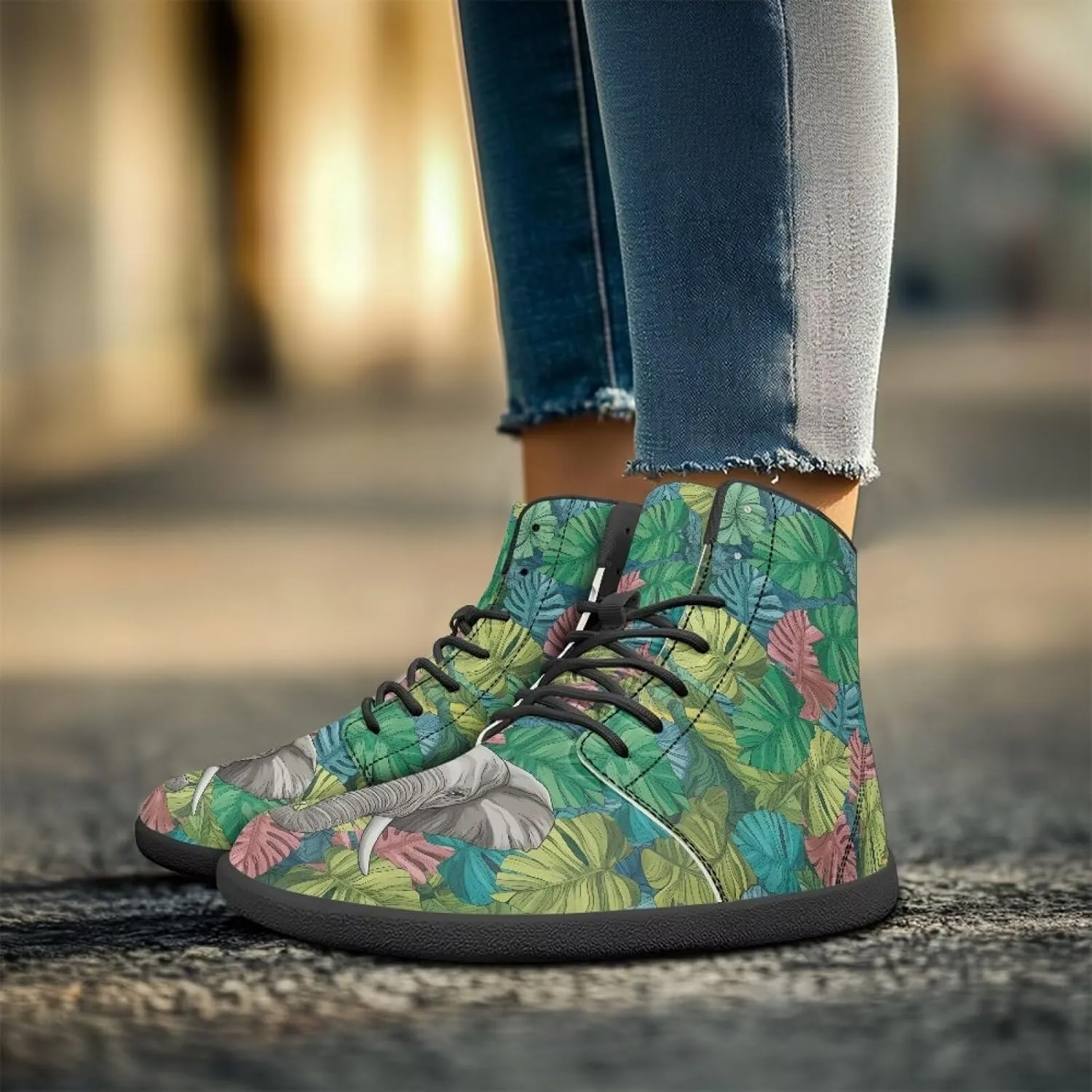Women's Wide Toe Box Barefoot Shoes Lightweight Zero Drop Shoes Comfort High Top Casual Boots PU Leather Fashion Sneakers Size 6-13.5