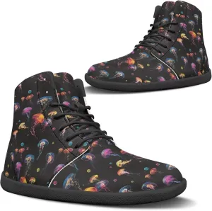 Women's Wide Toe Box Barefoot Shoes Lightweight Zero Drop Shoes Comfort High Top Casual Boots PU Leather Fashion Sneakers Size 6-13.5