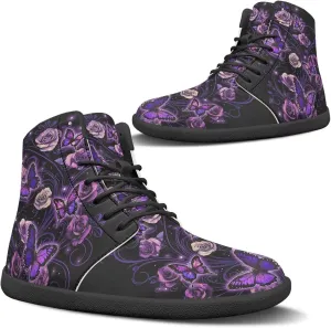 Women's Wide Toe Box Barefoot Shoes Lightweight Zero Drop Shoes Comfort High Top Casual Boots PU Leather Fashion Sneakers Size 6-13.5