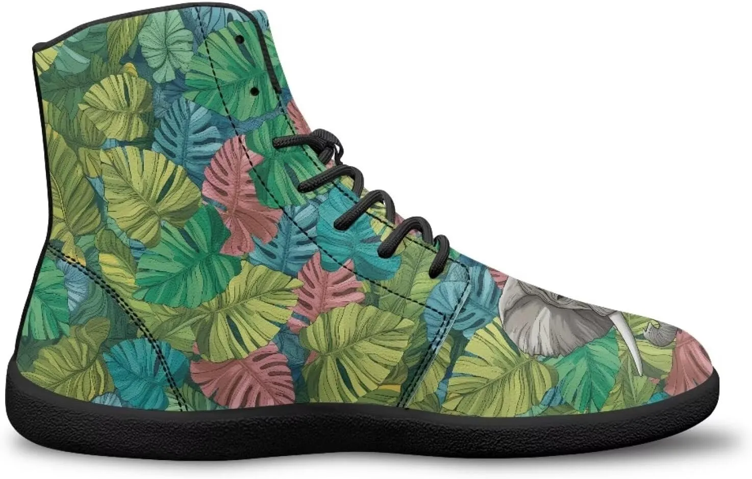 Women's Wide Toe Box Barefoot Shoes Lightweight Zero Drop Shoes Comfort High Top Casual Boots PU Leather Fashion Sneakers Size 6-13.5