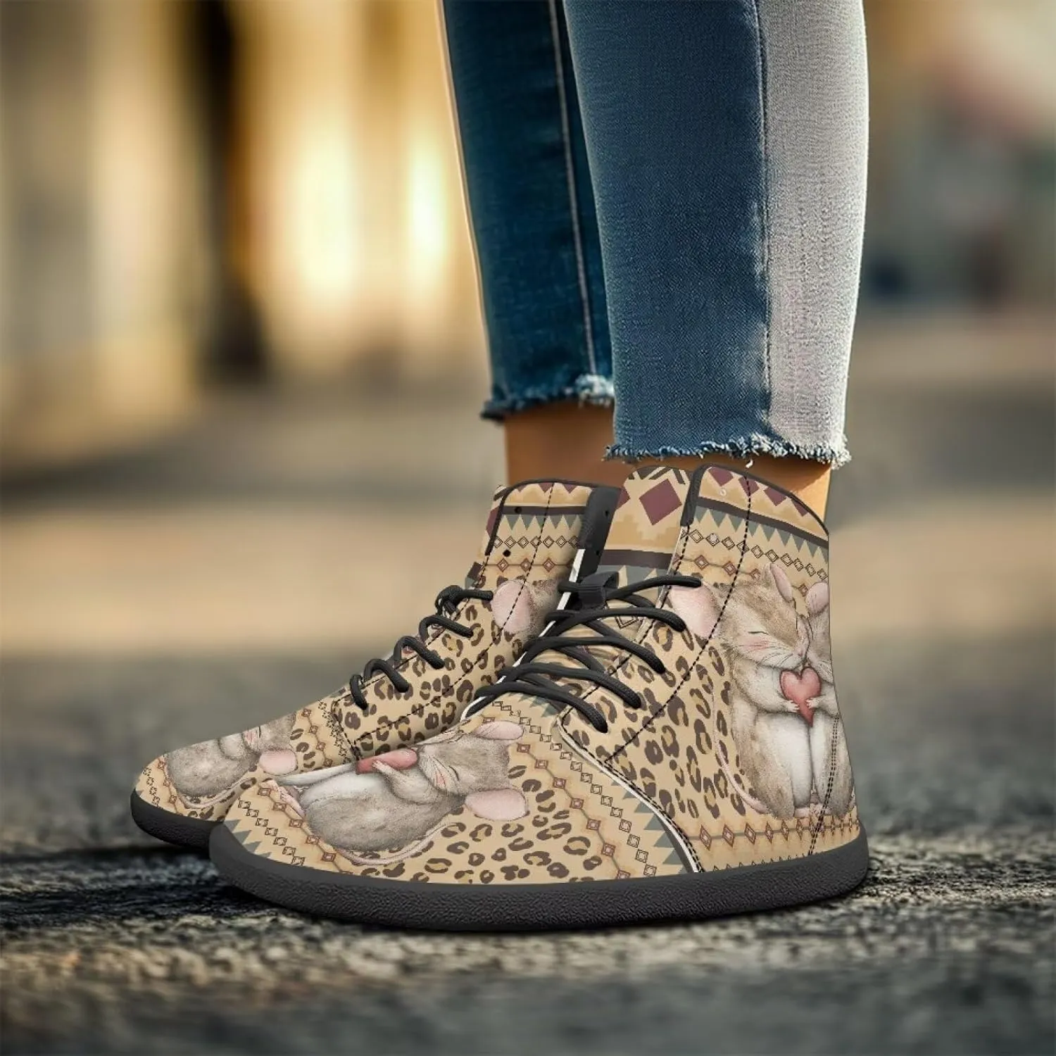 Women's Wide Toe Box Barefoot Shoes Lightweight Zero Drop Shoes Comfort High Top Casual Boots PU Leather Fashion Sneakers Size 6-13.5