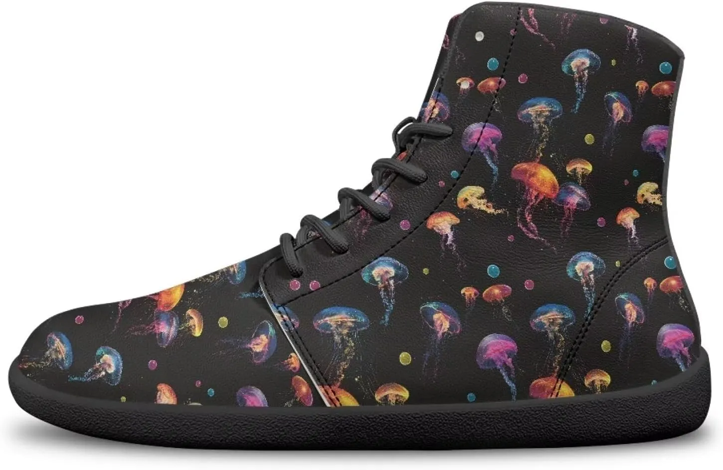 Women's Wide Toe Box Barefoot Shoes Lightweight Zero Drop Shoes Comfort High Top Casual Boots PU Leather Fashion Sneakers Size 6-13.5