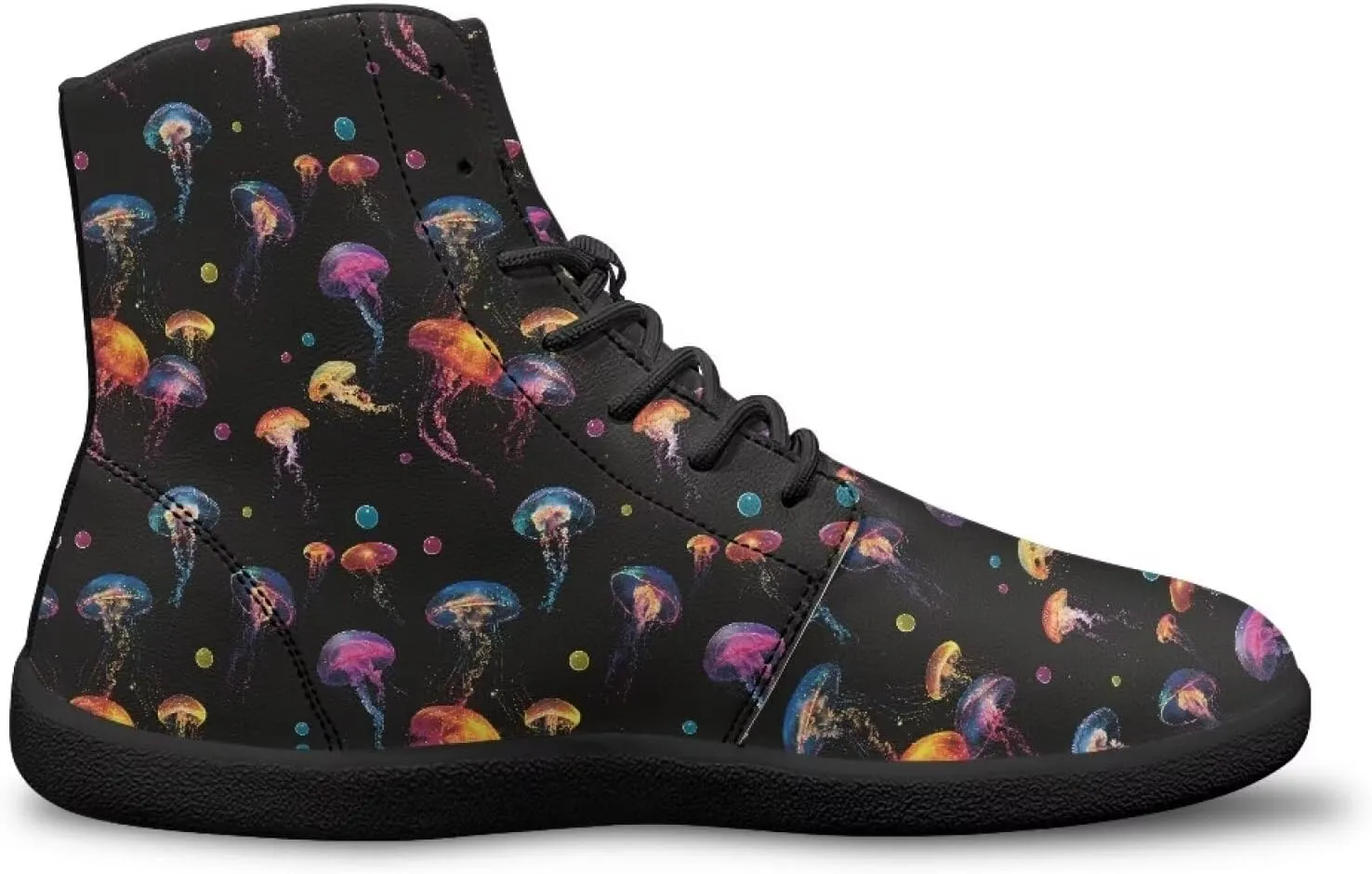 Women's Wide Toe Box Barefoot Shoes Lightweight Zero Drop Shoes Comfort High Top Casual Boots PU Leather Fashion Sneakers Size 6-13.5