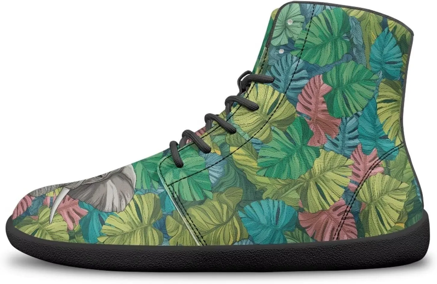 Women's Wide Toe Box Barefoot Shoes Lightweight Zero Drop Shoes Comfort High Top Casual Boots PU Leather Fashion Sneakers Size 6-13.5