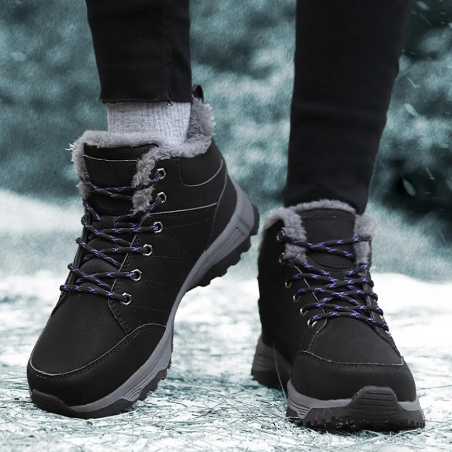 Work Boots for Men Steel Toe Hiking Sneakers Boot with Comfort Women Working Shoes Food Service Waterproof Platform Shoes Work Hike Grounded Footwear