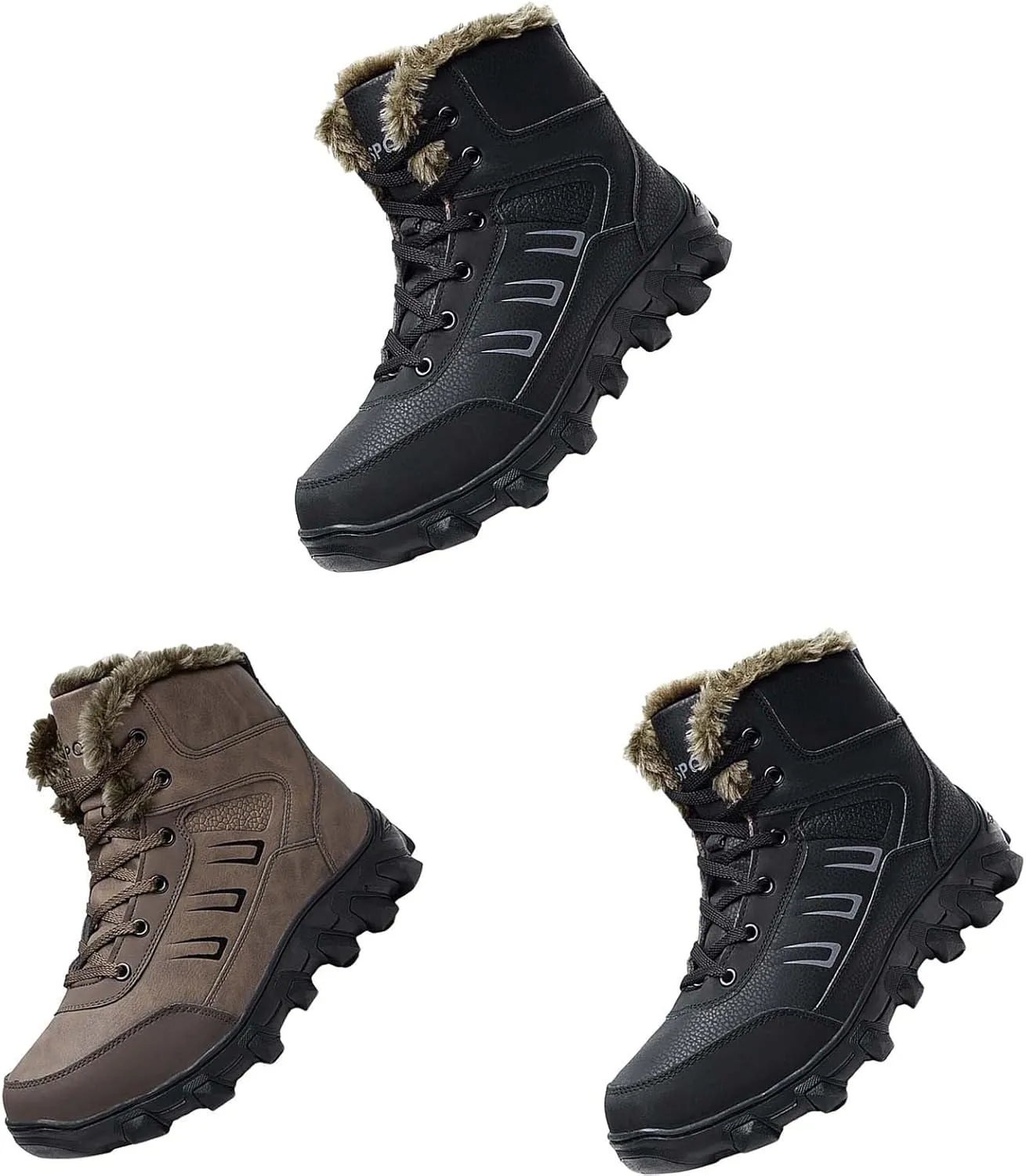 Work Boots for Men Waterproof Hiking Sneakers Zip Up Fur Lined Women's Safety Shoes Food Service Outdoor Botas Waterproof Soft Toe Work Hike Grounded Footwear