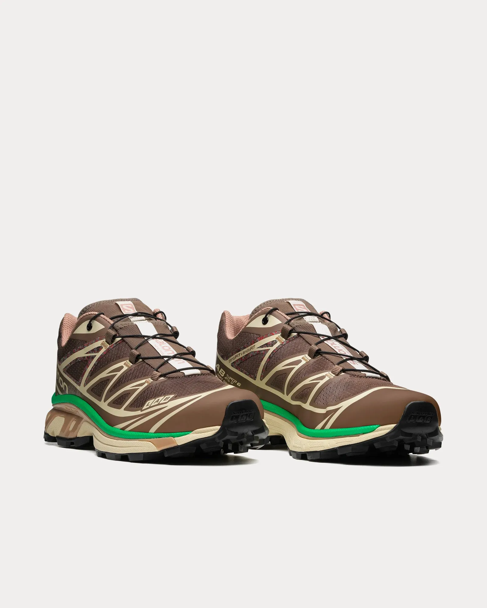 XT-6 Mindful Falcon / Almond Milk / Bright Green Low Top Sneakers