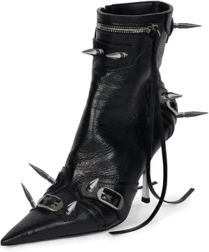 XYD Women's Pointed Toe Ankle Boots, Classic Stilettos High Heels, Zipper Side, Fashion Dress Office Lady Solid Color Booties Shoes