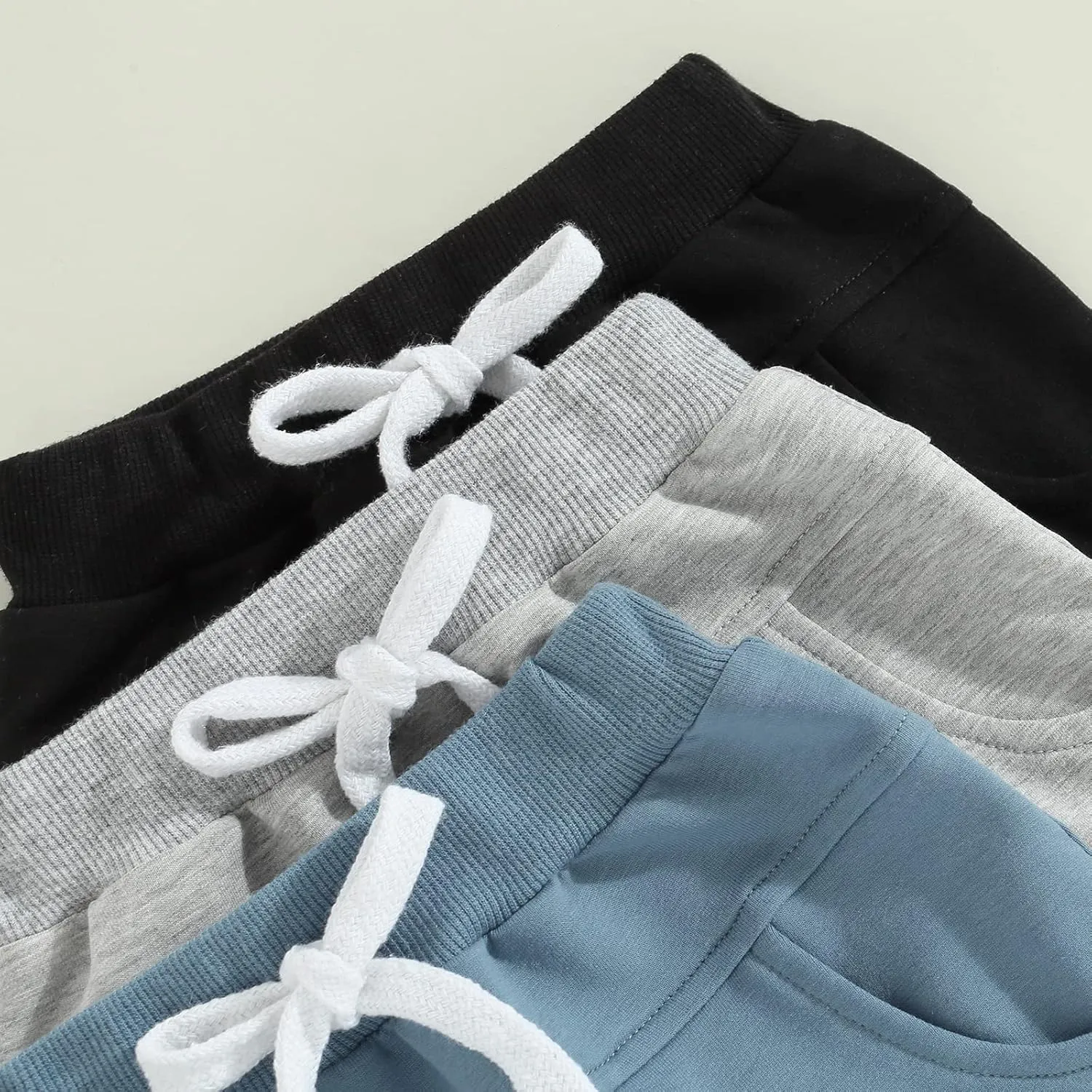 Yoawdats Baby Boys' 3-Pack Pull-on Jogger Shorts Knit Shorts Classic Fit Elastic Waist Toddler Shorts Kids Multipacks Pants